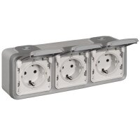 LEGRAND Steckdose Plexo IP44 69743 3fach waagerecht FR AP...