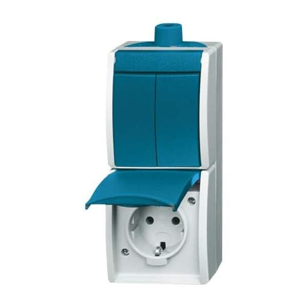 BUSCH-JAEGER Kombination 2601/5/20EW-53-503 Serien/Steckd gr/blgr