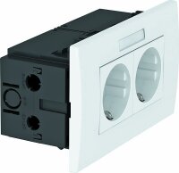OBO Steckdoseneinheit SDE-RW D0RW2B Modul 45 2fach reinweiss