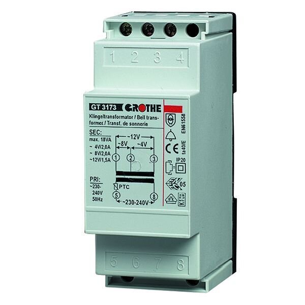 GROTHE Klingeltransformator GTN 3182 8/12/24V 2,0/1,3/0,6A