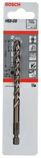 BOSCH Zentrierbohrer HSS-CO L-120mm