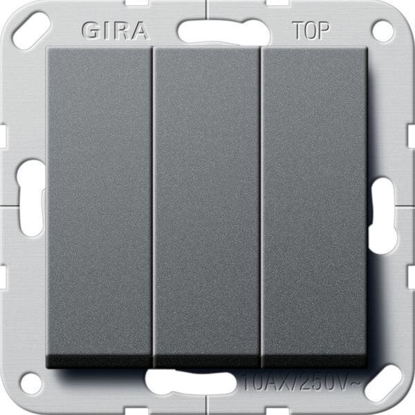 GIRA Taster 284428 3fach Schl. 1-pol System 55 Anthrazit