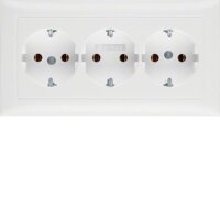 BERKER Steckdose SCHUKO 47661909 3fach polarweiss matt