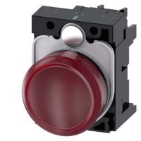 SIEMENS Leuchtmelder 22mm rund rot Linse glatt