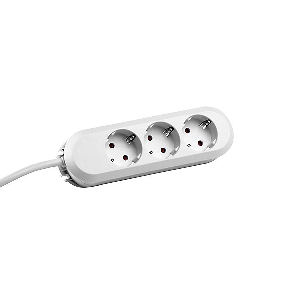 BACHMANN Tischsteckdose 387.272 3fach geclipst 45D: weiss