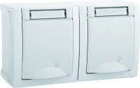 Pacific Schuko Steckdose 2fach waagrecht 90591188-DE...