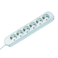 BACHMANN Tischsteckdose 381.247K 6fach weiss Zuleitung 1,5m
