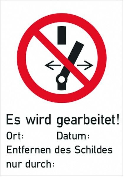 PROT Verbotsschild Nicht schalten! PVSNS