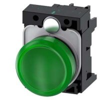 SIEMENS Leuchtmelder 22mm rund grün Linse glatt