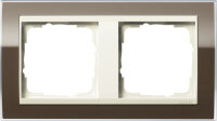 GIRA Rahmen 0212761 2fach + ZR cw Event Klar Braun