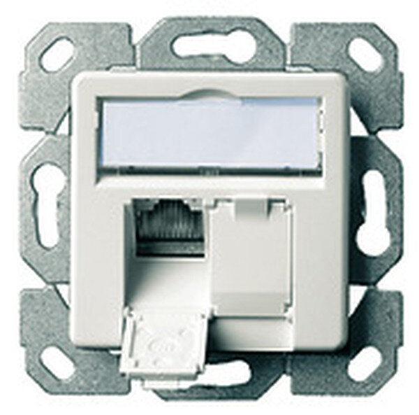 TELEG&Auml;RTNER Datendose Cat6A ISO AMJ45 8/8 UP/50 2xRJ45 alpinweiss
