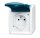 BUSCH-JAEGER Steckdose 20 MW-53-500 Erdungsstift ocean gr/blgr