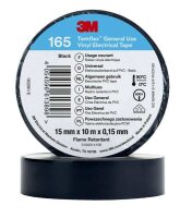 3M Temflex Isolierband 165 Schwarz 15mmx10m