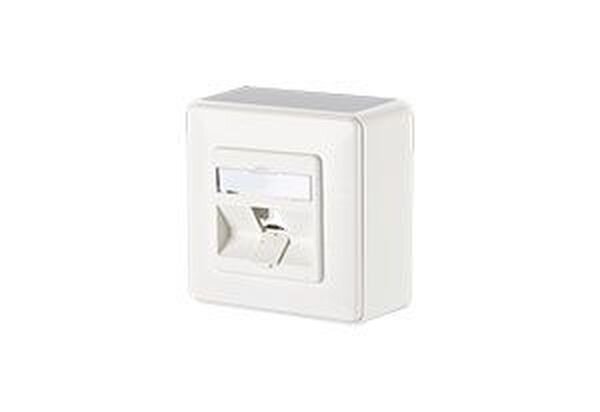 METZ CONNECT Datenanschlussdose leer reinweiss f&uuml;r 1xE-DATModul Cat.6A 8(8)AP