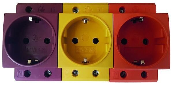 PROT DIN-Schaltschranksteckdose PDSDR 16A f&uuml;r Hutschiene rot