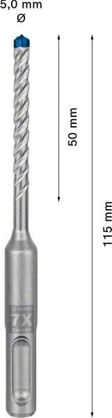 BOSCH SDS Hammerbohrer EXPERT plus-7X 5x50x115mm