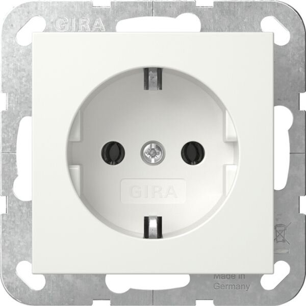 GIRA Steckdose SCHUKO 446603 o.Kr.System 55 Reinwei&szlig; gl&auml;nzend