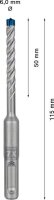 BOSCH SDS Hammerbohrer EXPERT plus-7X 6x50x115mm