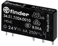 FINDER Steck-/Printrelais 34.51.7.024.0010 24VDC 1 Wechsler