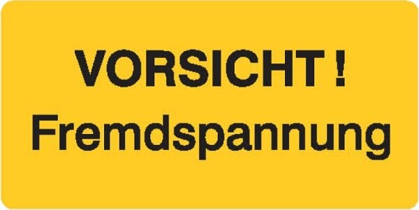 JAHN Folie selbstklebend 05/156F VORSICHT! Fremdspannung VE 500St