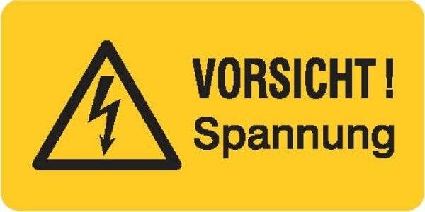 JAHN Folie selbstklebend 05/149F VORSICHT! Spannung (VE: 500 St.)