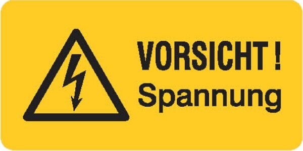 JAHN Folie selbstklebend 05/148F VORSICHT! Spannung (VE: 100 St.)