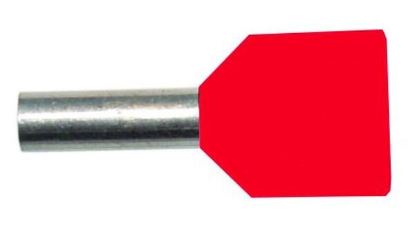 PROT Doppel-Aderendh&uuml;lsen 2x1,0qmm/8mm PAEH 100D/8 rot isoliert VE500