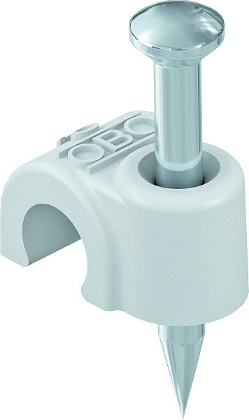 OBO ISO-Nagel-Clip 2006 f&uuml;r Kabel 6mm L: 25 Lichtgrau